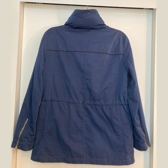 MANGO Navy Windbreaker Jacket Lightweight Parka Stand-up Collar - Picture 7 of 14